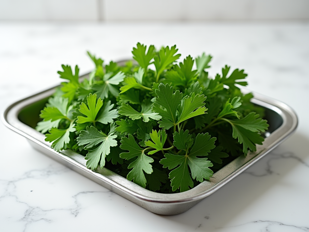 Fresh green parsley leaves